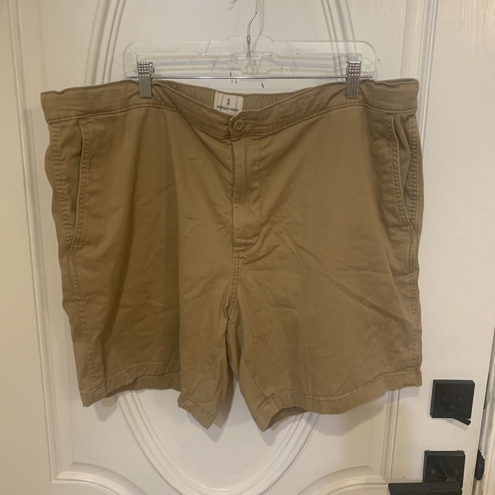 Mutual‎ Weave Chino Board Shorts, Men's Size 46 Khaki Drawstring Elastic